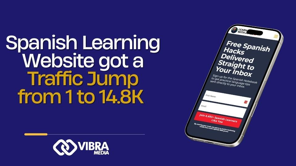 How We Increased Traffic from 1 to 14.8K for a Spanish Learning Website case study artwork