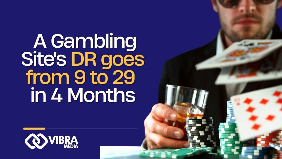 How We Boosted a Gambling Site's Domain Rating from 9 to 29 in 4 Months case study artwork