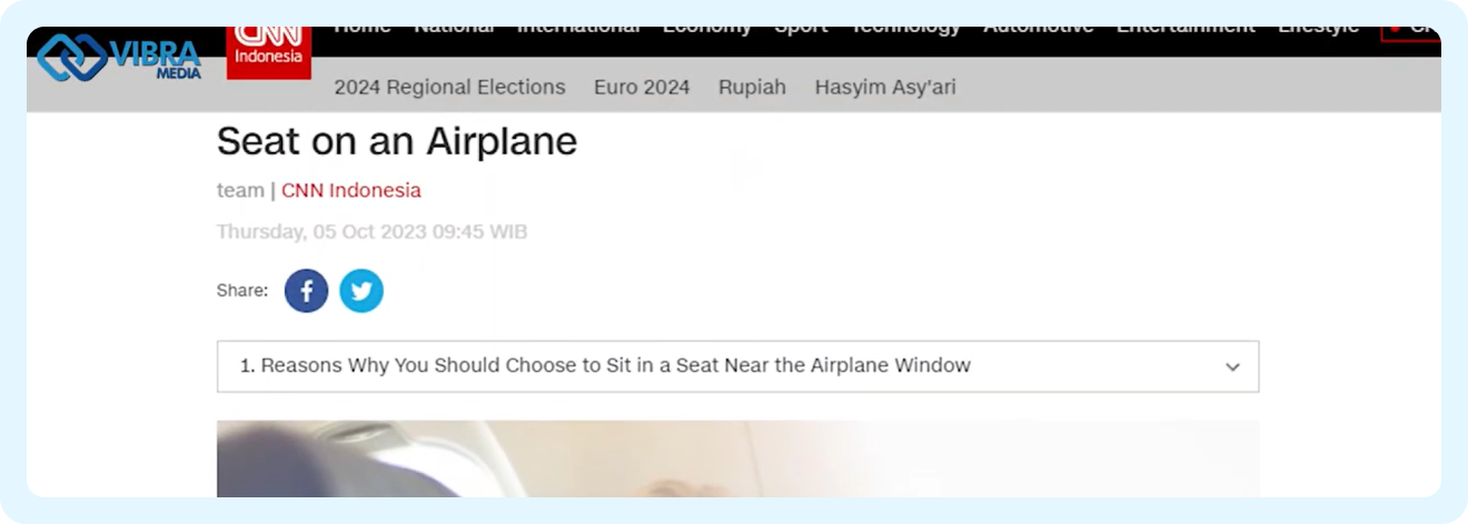 CNN Indonesia coverage from the “Expert tips to sleep on a plane” campaign.