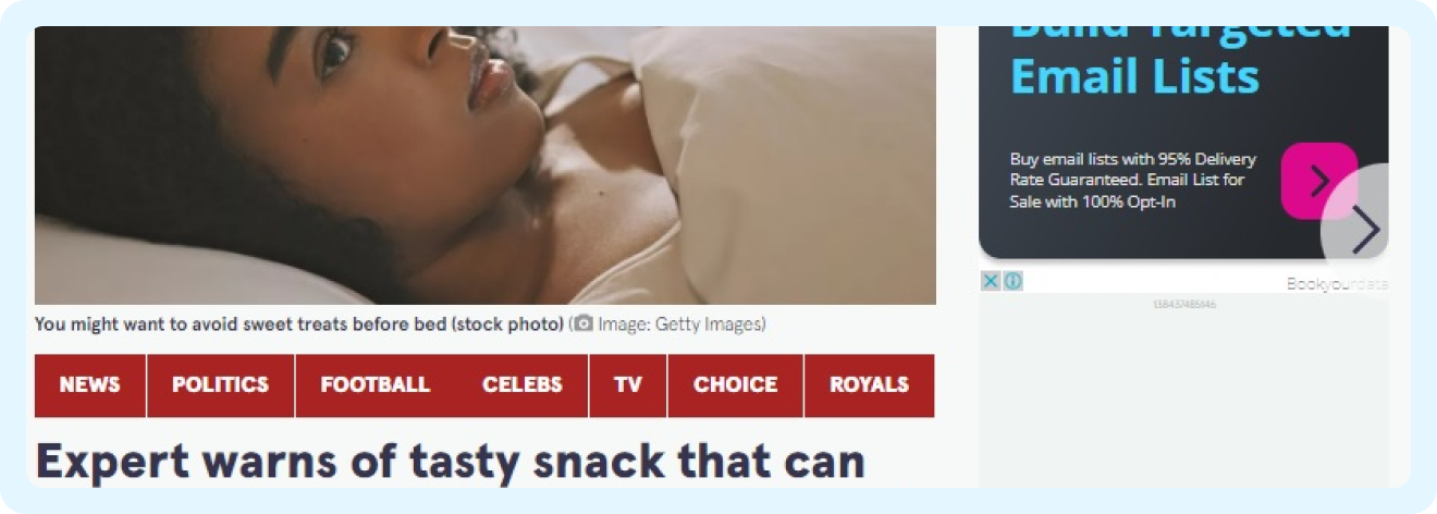 Campaign coverage screenshot published on the original sleep and mattress case-study page.